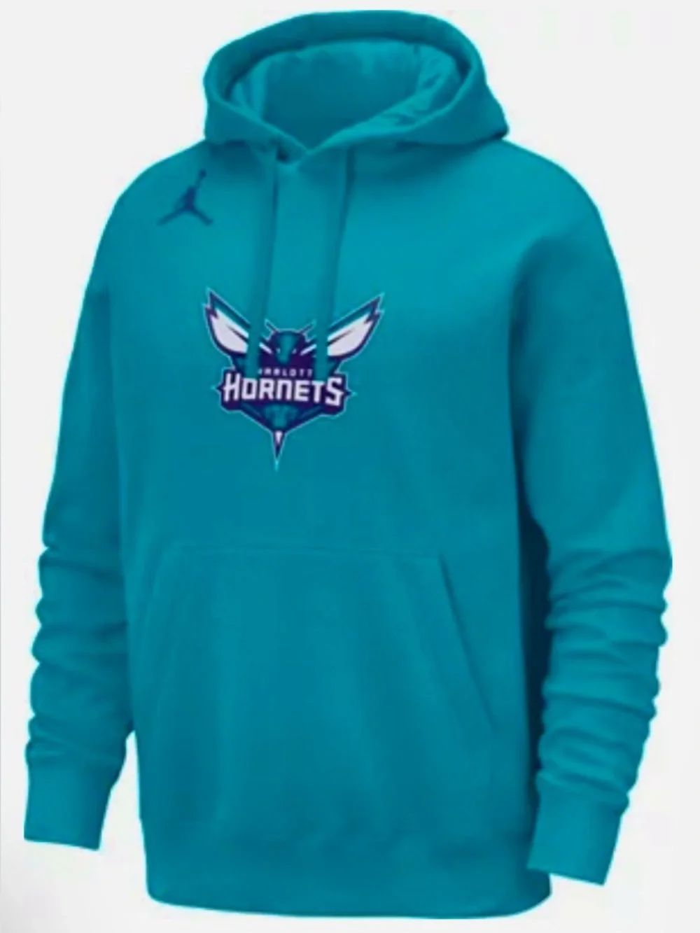 Brand New Nike Air Jordan Men's Charlotte Hornets Teal Logo Hoodie Size Large